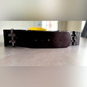 Boho, Punk Style Wide Unisex Belt, Genuine Italian Leather, Made in Canada L